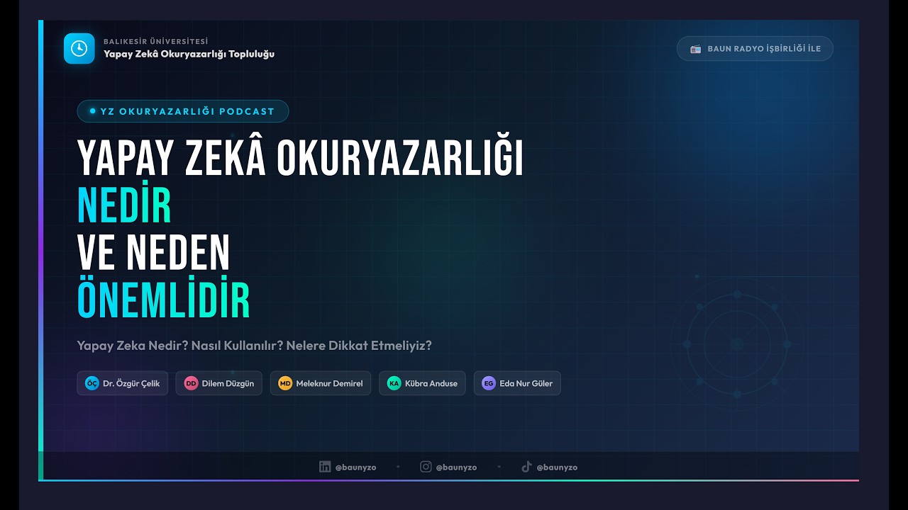 Yapay Zekâ Nedir? Nasıl Kullanılır? Nelere Dikkat Etmeliyiz? | YZ Okuryazarlığı Podcast