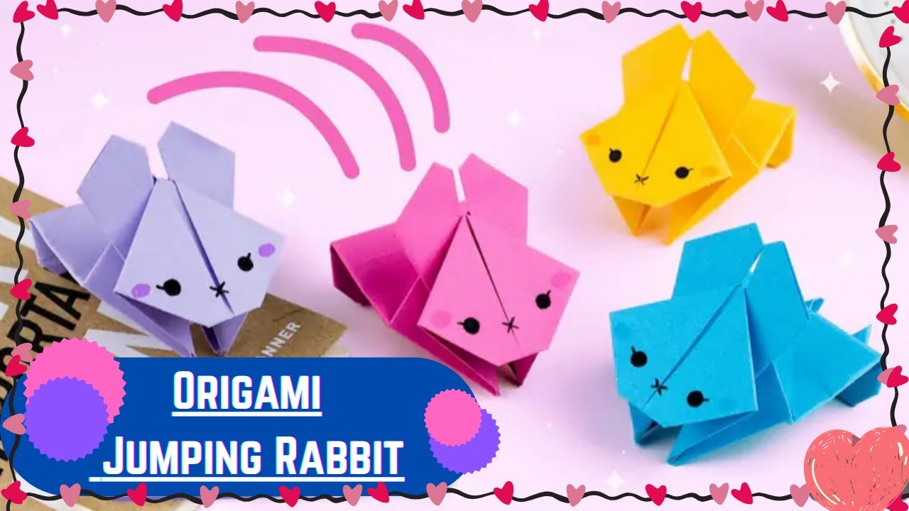 Origami Jumping Paper Rabbit🐰|How to make paper toy| Step by Step Tutorial#diy #origami #papercraft