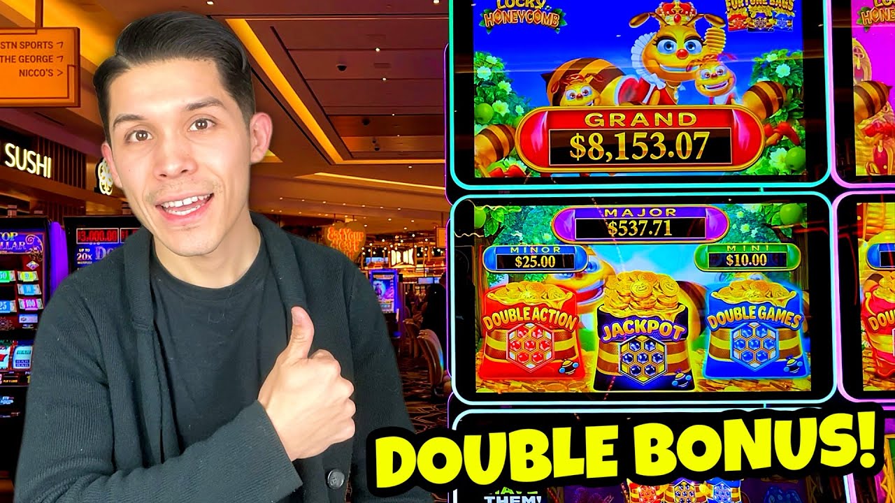 I Won The Double Jackpot Bonus From The Lucky Honeycomb Slot Machine!