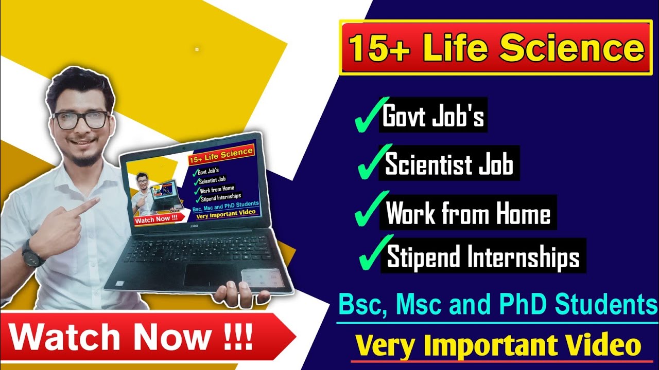 Life science govt jobs, internships and work from home | life science jobs | life science internship
