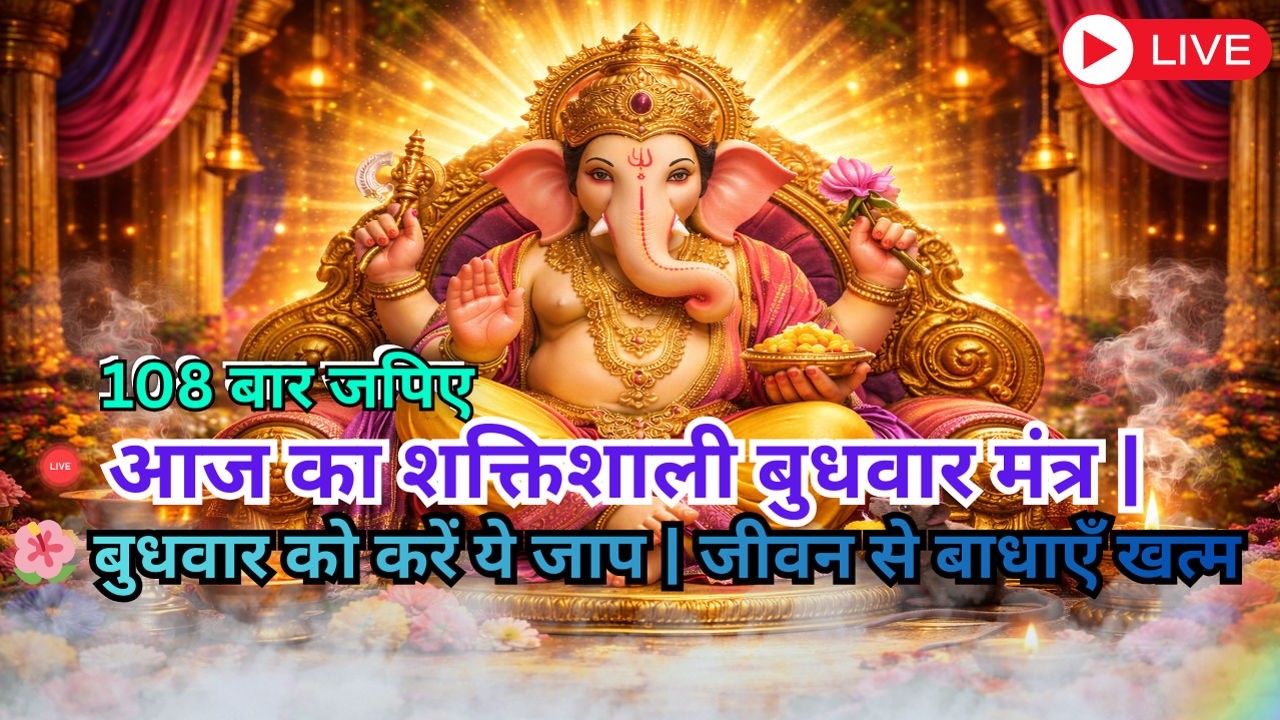 🔴 LIVE: ॐ गण गणपतये नमः | 108 बार शक्तिशाली गणेश मंत्र जाप | सभी विघ्न दूर होंगे