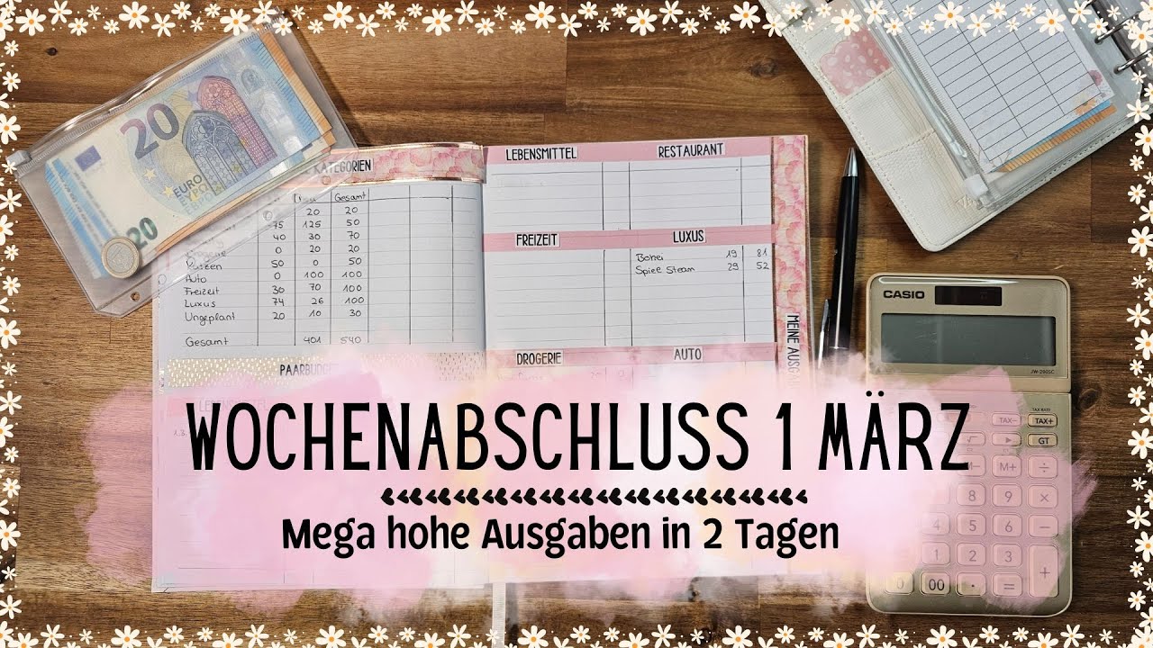 Wochenabschluss 1 März🌼 Eine menge Ausgaben in 2 Tagen🌼 Geld sparen mit der Umschlagmethode