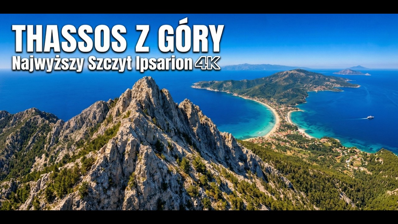 Grecja Ipsraion   na wyspie Thassos, ujęcia dronem 4K