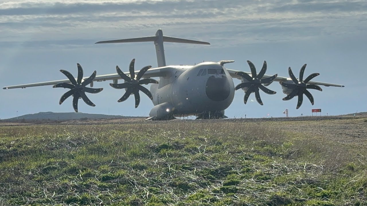 French Air Force Airbus A400M Landing and Taxi at St. John’s International Airport (YYT/CYYT)
