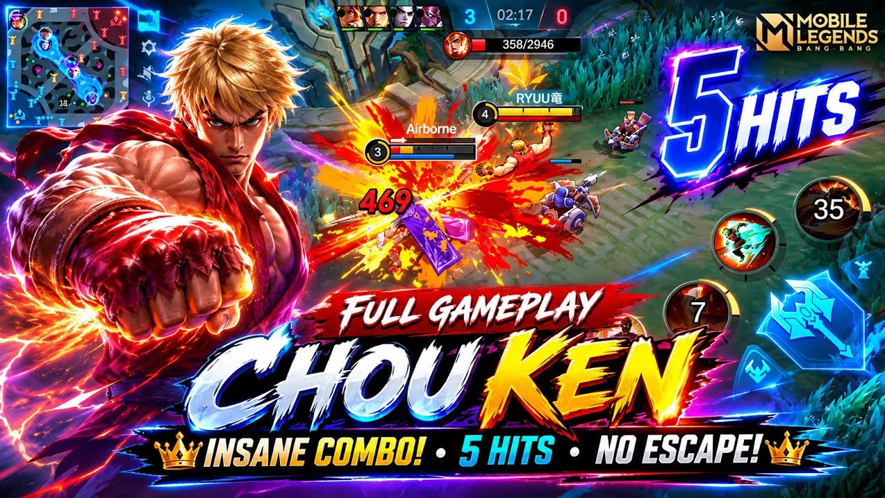 FULL GAMEPLAY CHOU KEN STREET FIGHTER MOBILE LEGENDS 