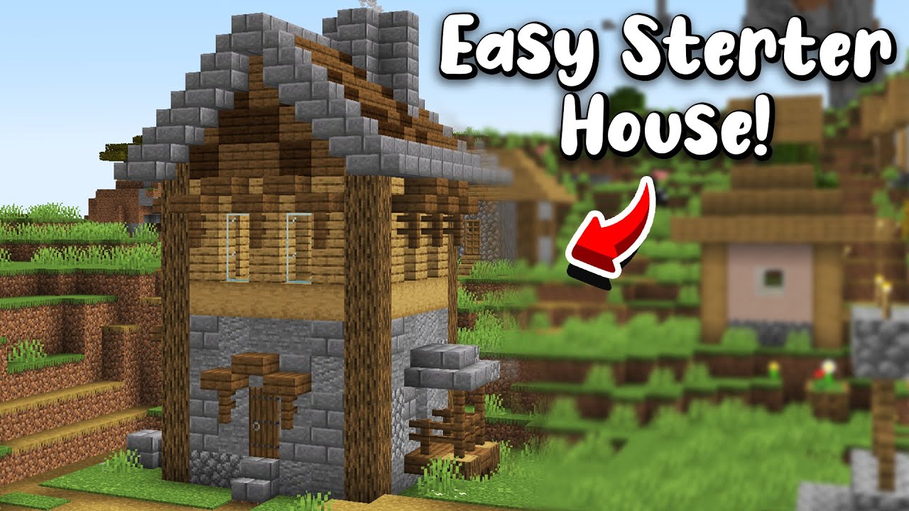 Minecraft: 🐤 How to Build an Easy SurvivalWooden Starter 2-Story House with Basement !