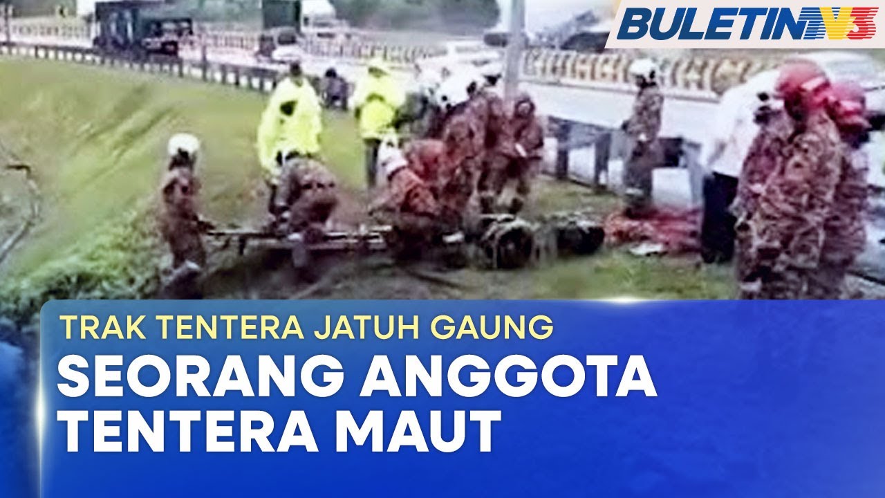 KEMALANGAN | Trak Tentera Jatuh Gaung, Seorang Anggota Maut