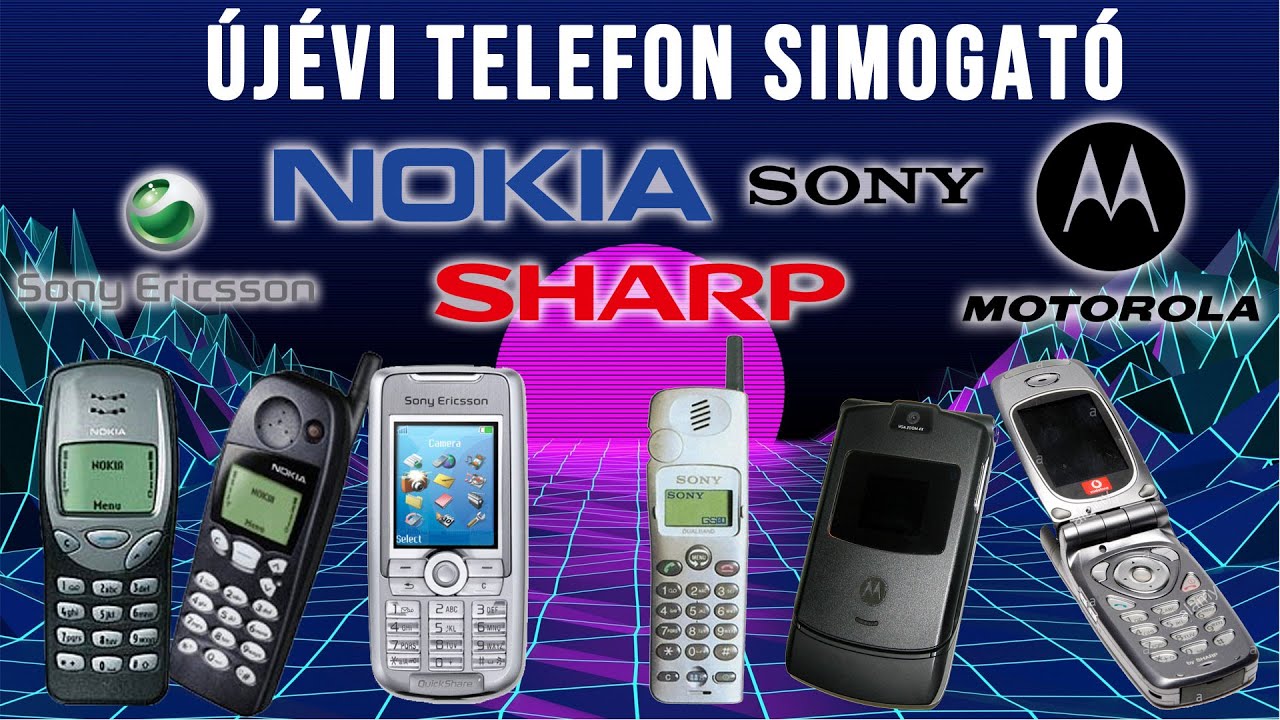 Retro mobilok, régi telefonok, újévi telefon simogató
