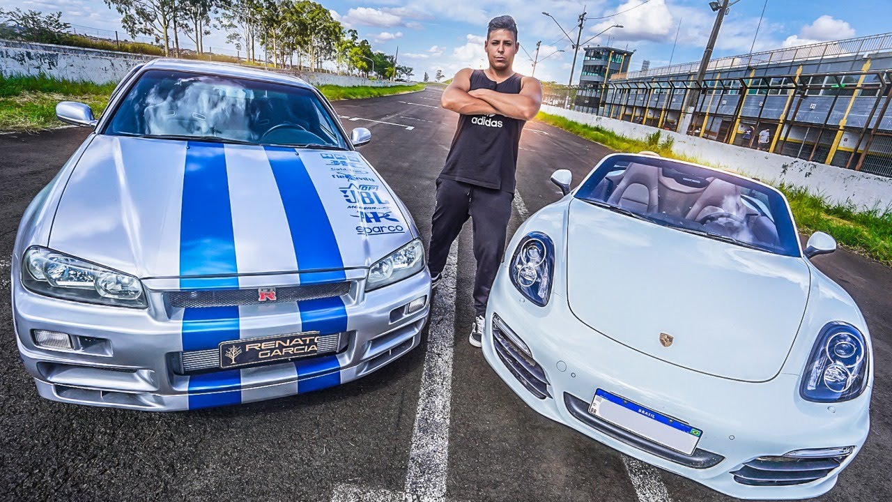 RACHA ENTRE MEU PORSCHE VS SKYLINE GTR R34