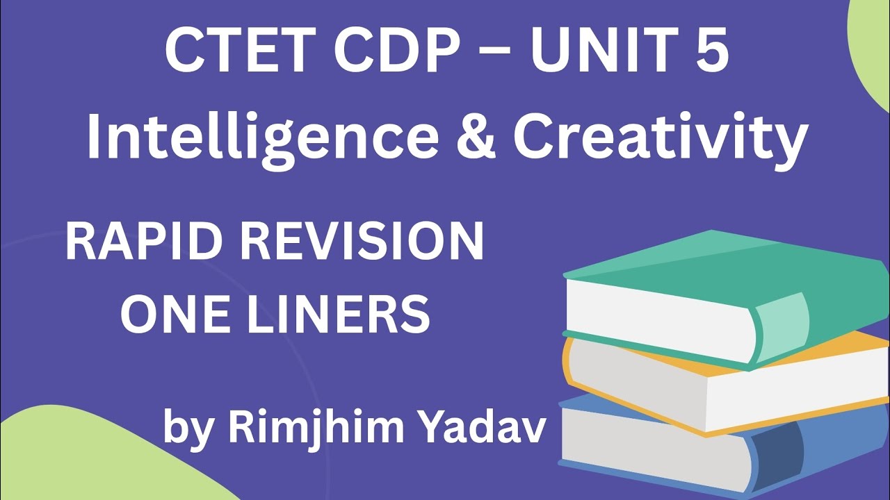 'Unit 5- Intelligence & Creativity' CTET CDP RAPID REVISION ONE LINERS #teachingexams #cdp 