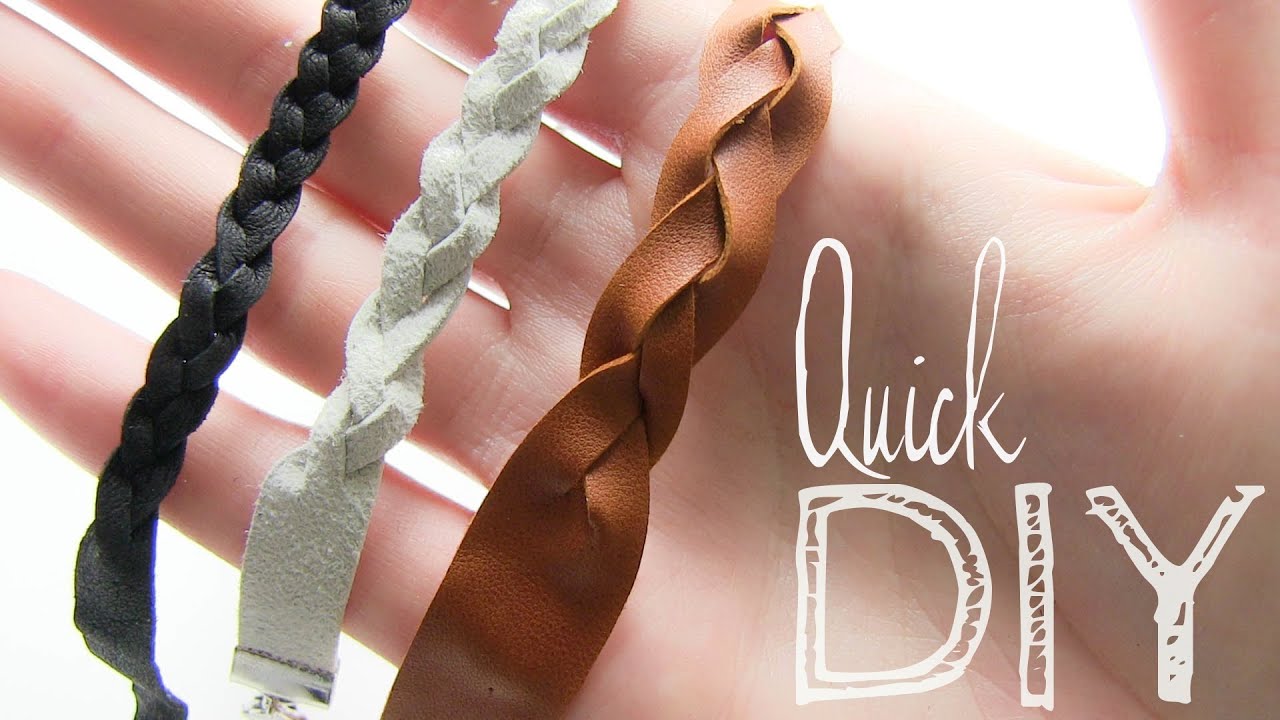 Quick DIY Flechtarmband aus Leder