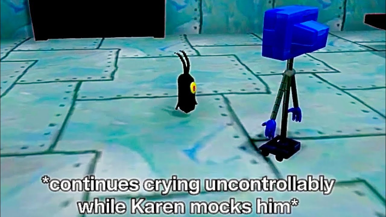 karen mocks plankton which makes him have a stroke [AI Sponge Rehydrated Clip]