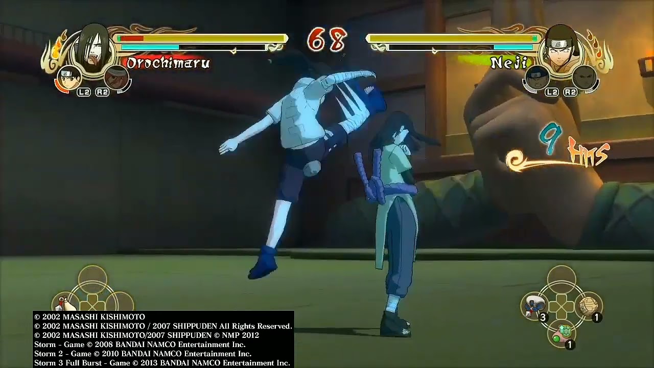 Orochimaru VS Insane Neji - Naruto Storm 1