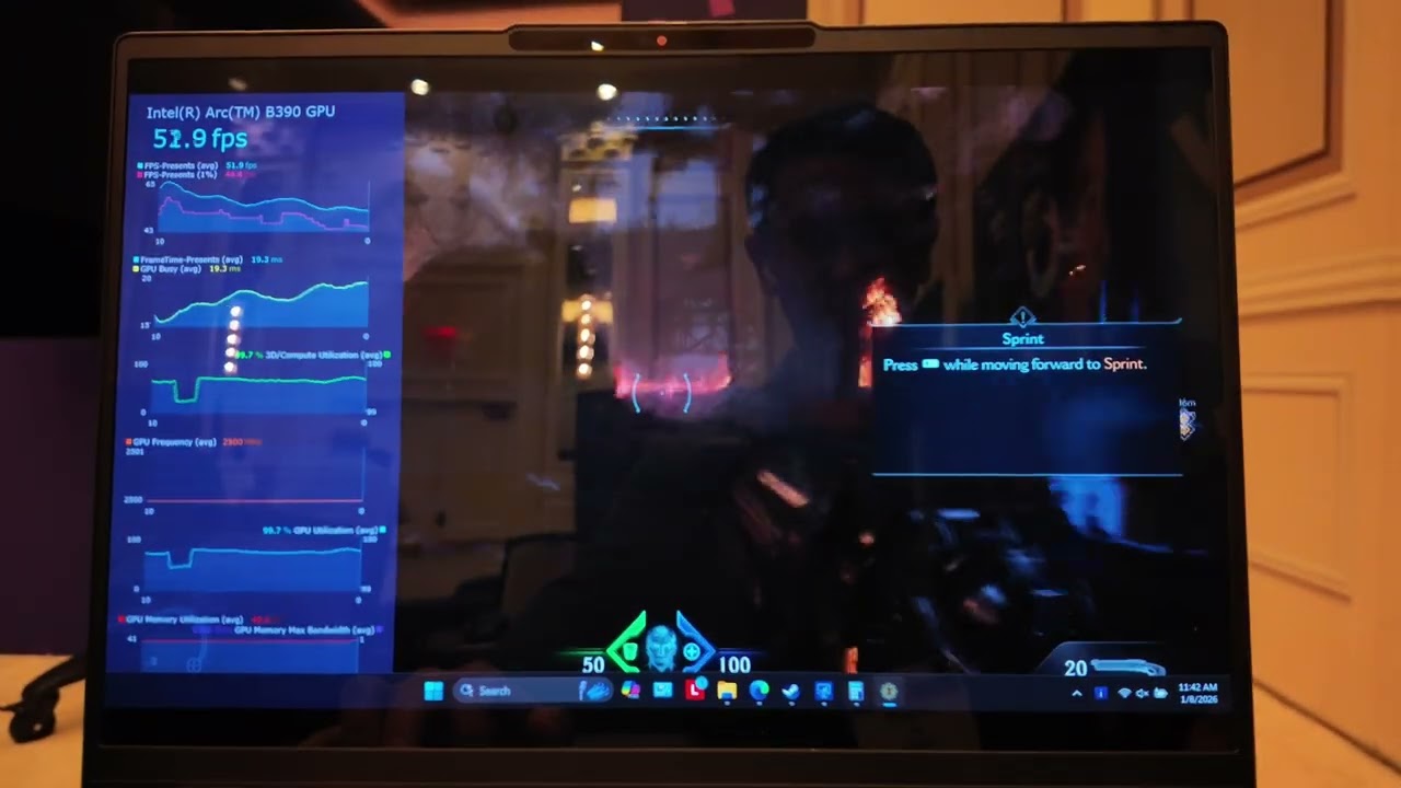 Intel Arc B390 "Panther Lake" iGPU Game Benchmark - Doom The Dark Ages [1080p]