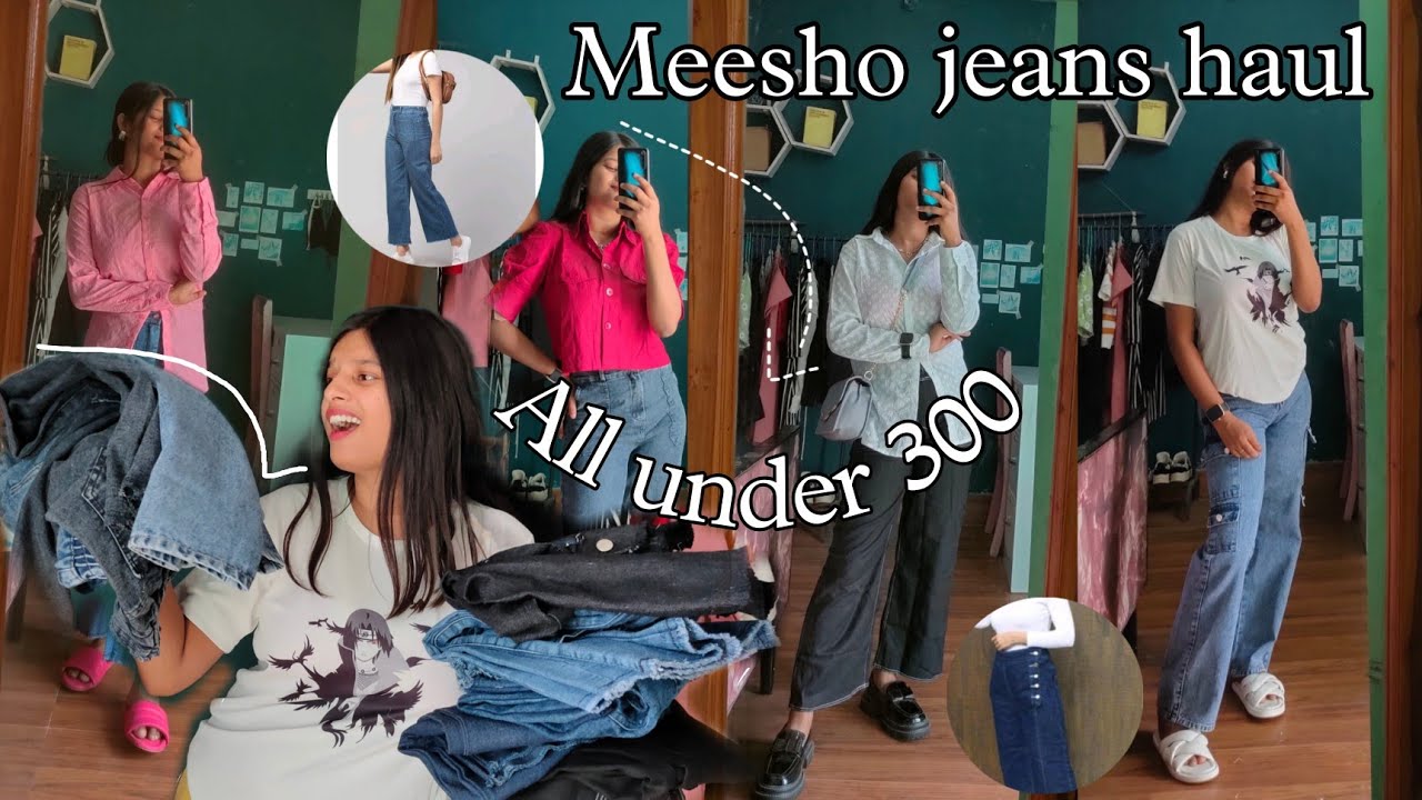 10 Meesho Huge *jeans* haul /All under rs 300/Cargo jeans/Straight fit