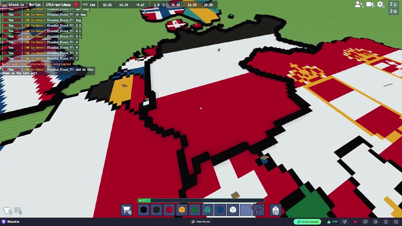 How to build German Empire and Denmark in Bloxd io Tutorial from 1914