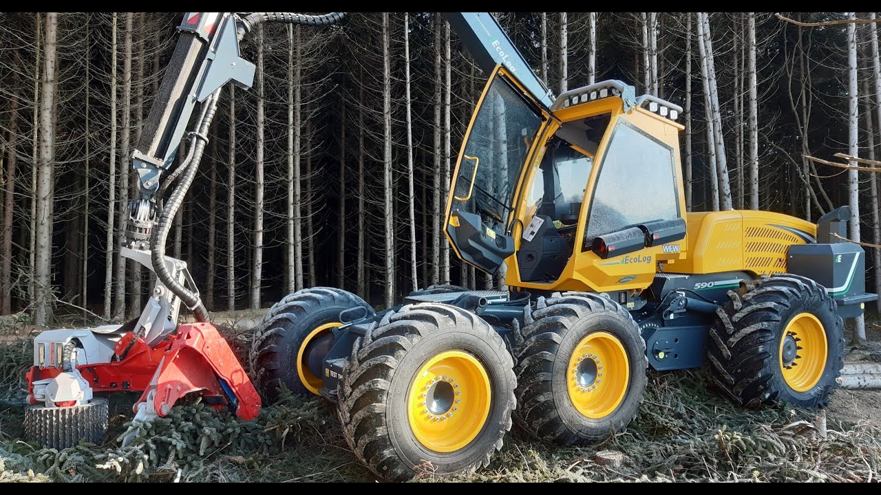 🌲*CabView*[4K] WFW Ecolog 590F mit LogMax 7000C und Husquarna 572XPG