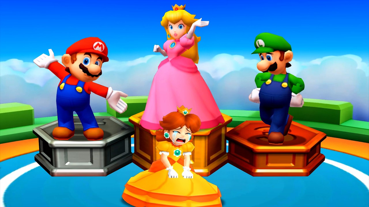 【マリオパーティ3DS】すべてのレーシングミニゲーム 衝撃の結末！ピーチ VS デイジー VS マリオ VS ルイージ 4K UHD (2160P)