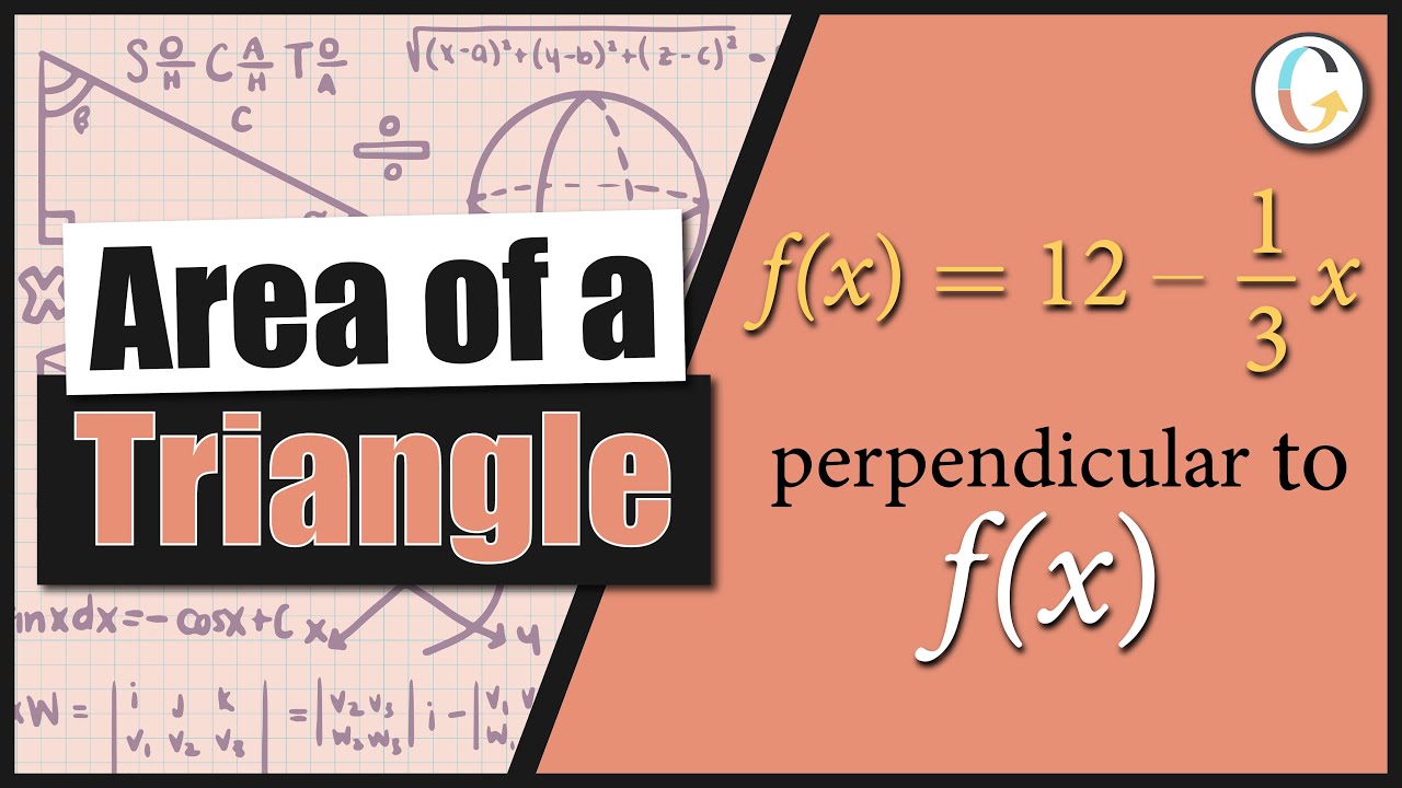 Find the area of a triangle bounded by the x-axis, the line f(x) = 12 – 1/3x, and the line