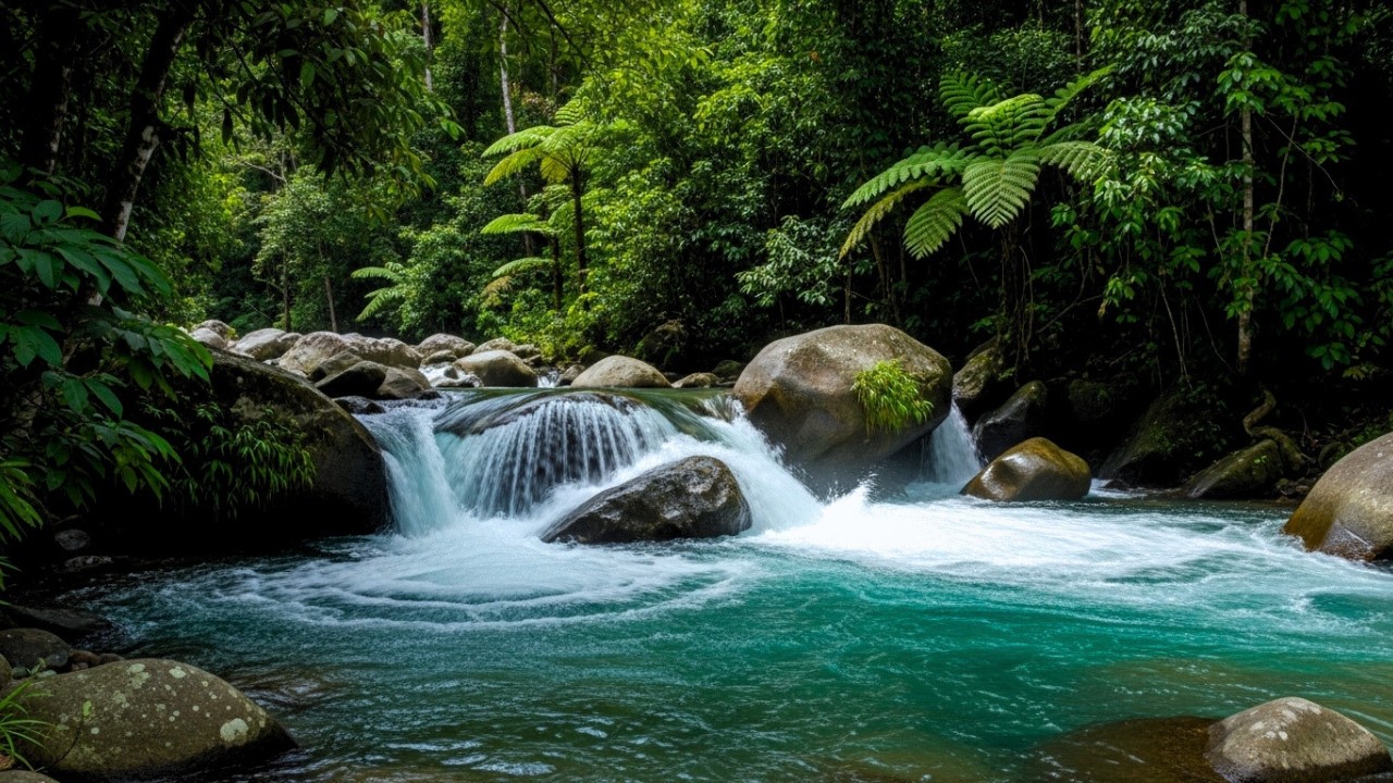 Peaceful Jungle River Sounds for Deep Relaxation & Stress Relief