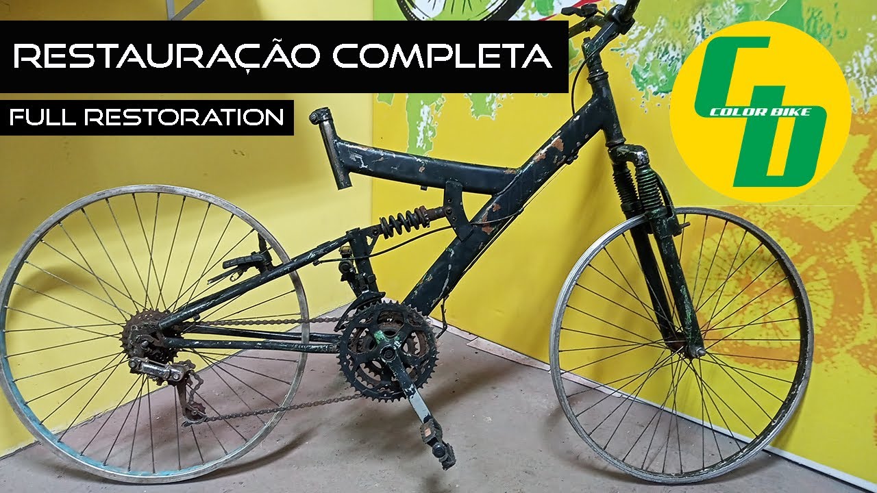 RESTAURAÇÃO COMPLETA de bicicleta com DUPLO AMORTECEDOR // Operação Restart