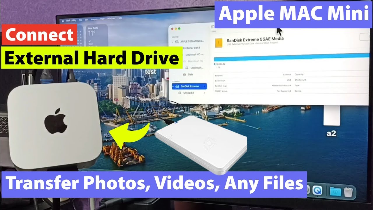 Подключите внешний жесткий диск к Apple Mac Mini M4/M5 на macOS и передавайте фотографии, видео и...