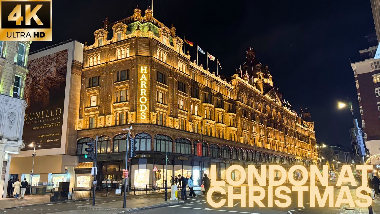 LONDON CHRISTMAS TOUR 2025  ✨ | Luxurious Knightsbridge Wows With Its Festive Lights [4K]