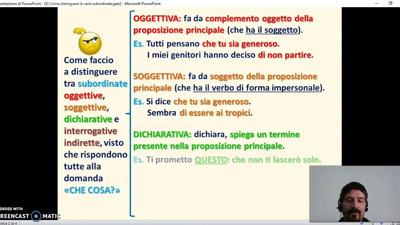 Classe 3^ - Come distinguere soggettiva, oggettiva e dichiarativa?