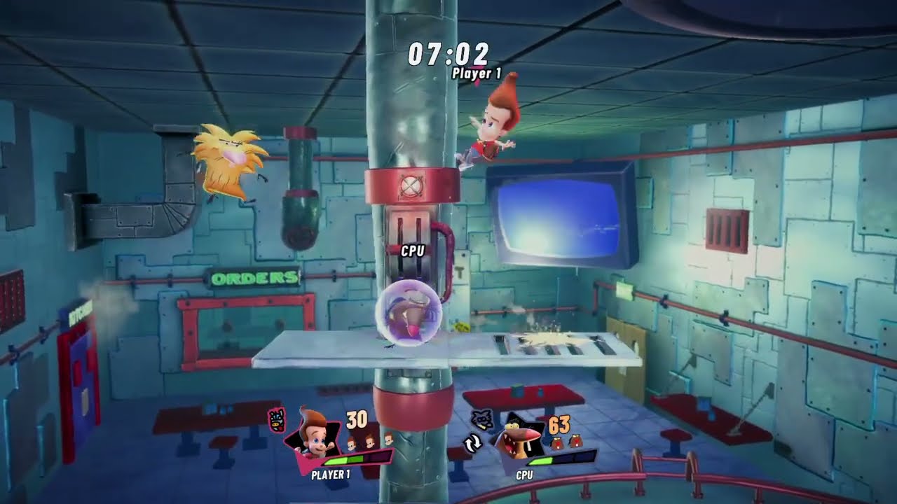 Nickelodeon All-Star Brawl 2 Jimmy Neutron vs Angry Beavers (Chum Bucket)