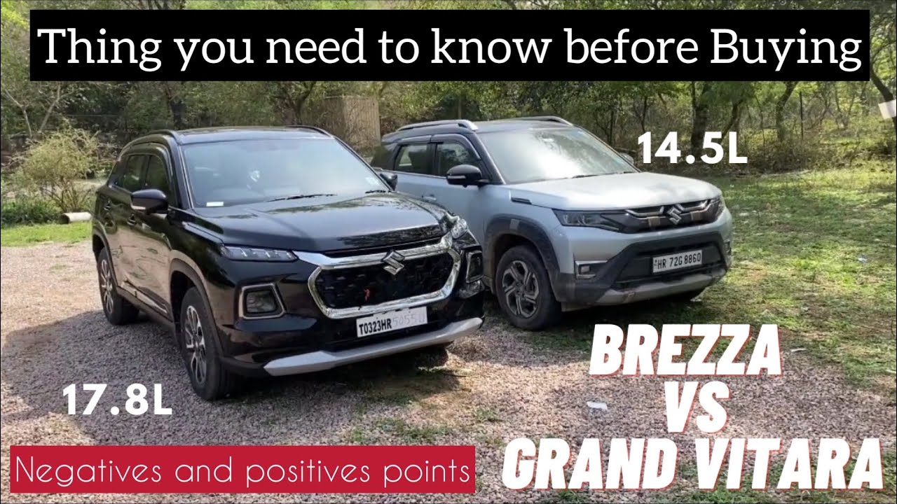 2023 Brezza Vs 2023 Grand vitara Top model || Detailed Comparison btw both Smart Hybrids Models⭐️💯