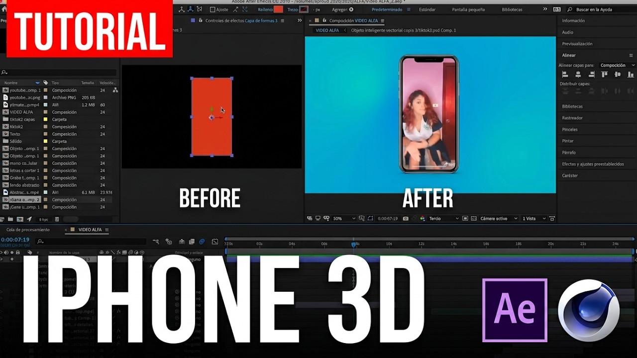 CÓMO HACER UN IPHONE MOCKUP 3D EN AFTER EFFECTS SIN PLUGINS