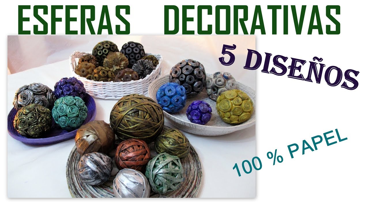 5 FORMAS DE HACER ESFERAS DECORATIVAS PARA CENTRO DE MESA 💚 Como hacer esferas de papel ♻