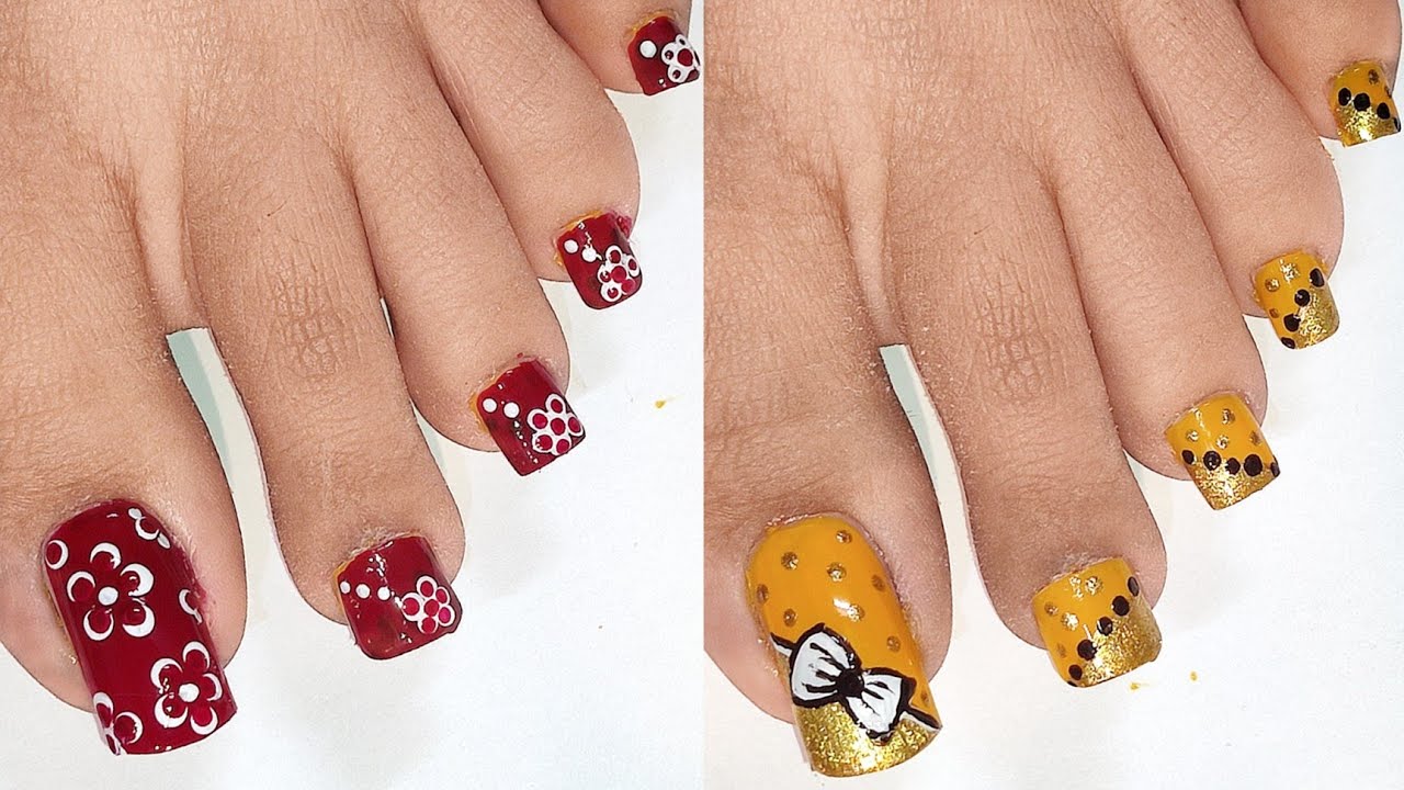 Attractive toe nail art for summer ||  Bright colours nail designs || Foot nail art | Nail Delights💅