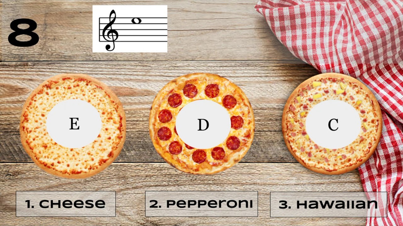Pizza Party Treble Clef (staff)