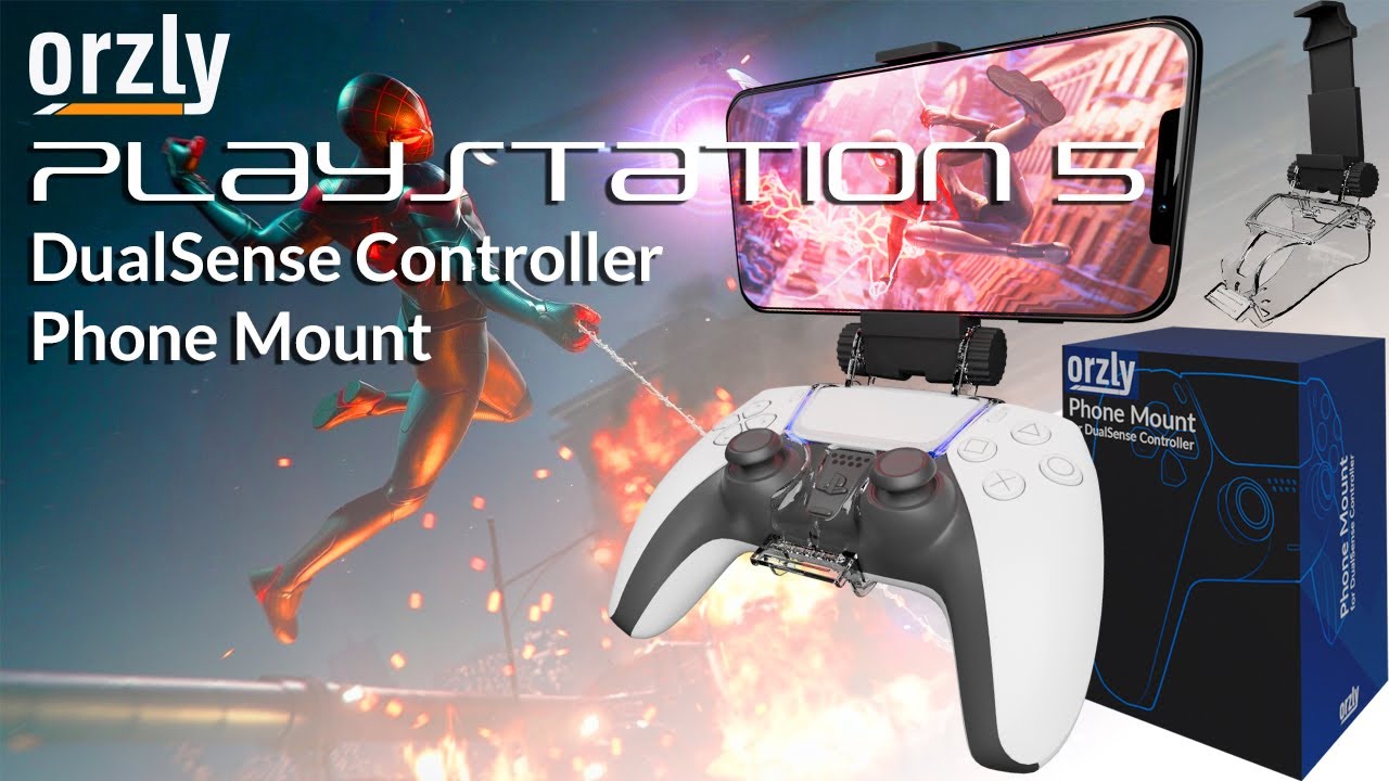 Sony PS5 DualSense Controller phone Clip Mount for Playstation 5 Remote Play by Orzly