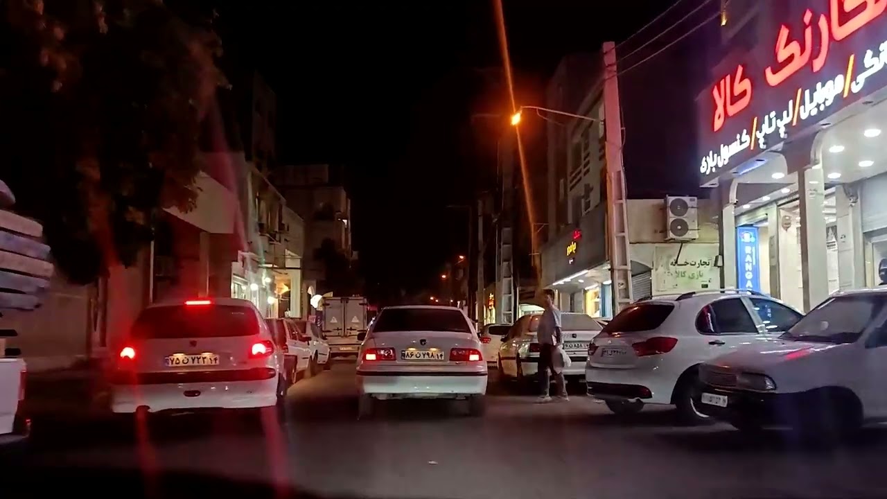 Cruising Through Ahvaz: A Scenic Drive Through the Heart of the City at Night 🚗✨