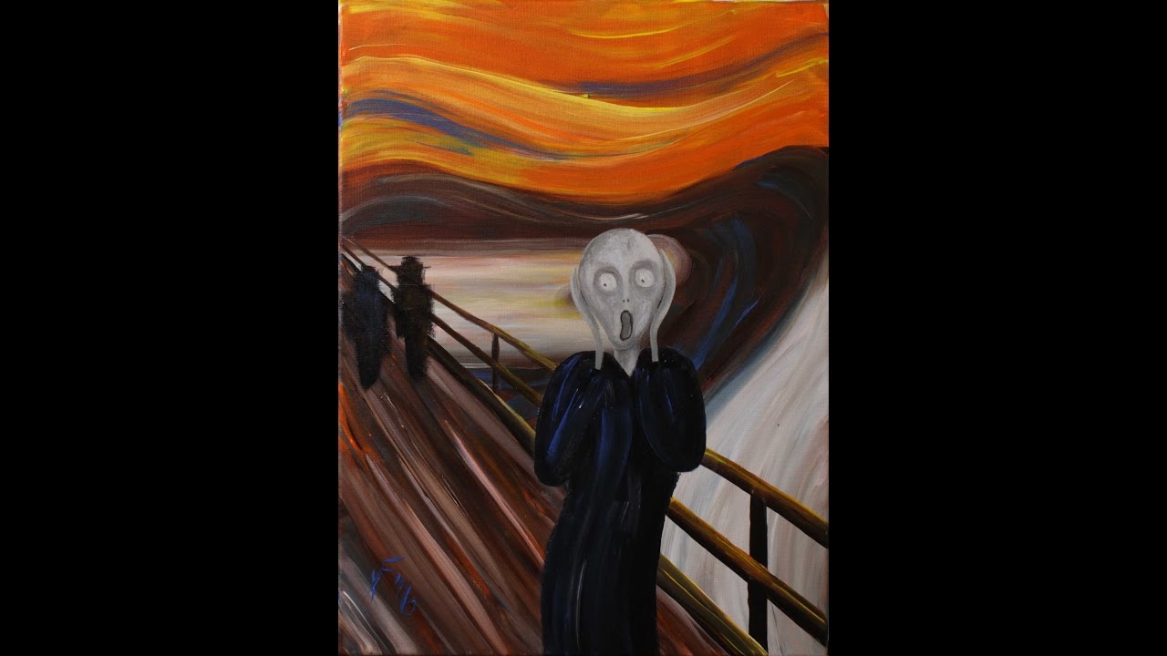 The Scream by Edvard Munch Step by Step Acrylic Painting on Canvas for Beginners