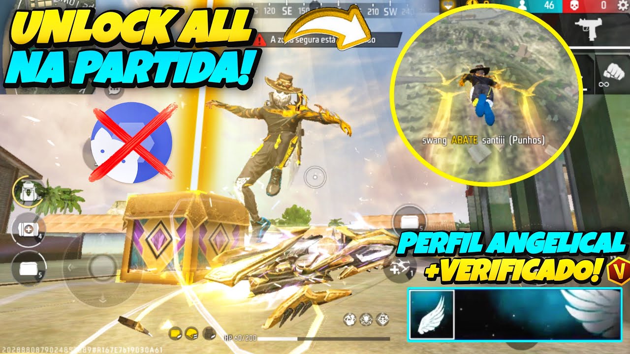 (UNLOCK FUNCIONANDO NA PARTIDA😱) COMO COLOCAR UNLOCK ALL NO FREE FIRE SEM ROOT, LIBERE SKINS GRÁTIS!