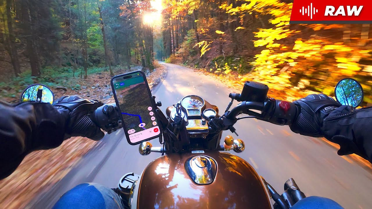 Autumn ride on Royal Enfield Classic 350 | RAW sound