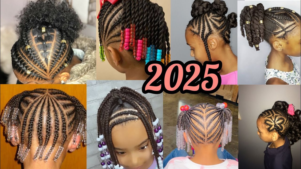 ❤️2025 cornrows Natural Braids Hairstyles for Little Girls | kids Natural Hair ideas 🔥💯