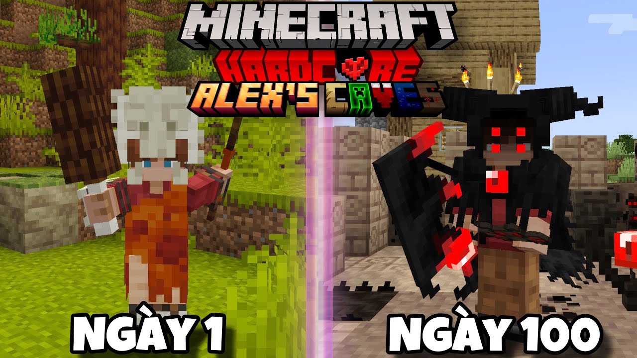 M&igrave;nh Sinh Tồn 100 Ng&agrave;y Minecraft Alex's Caves Si&ecirc;u Kh&oacute; !!