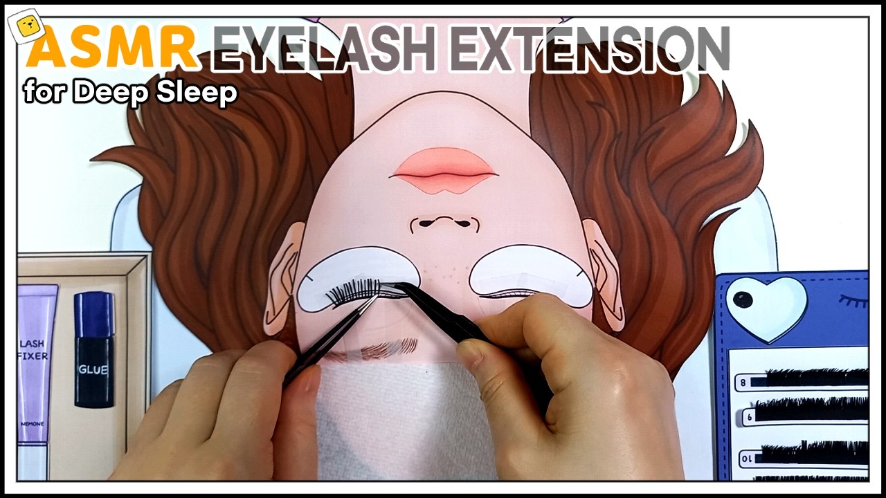 [🌙paper asmr🎧] Relaxing ASMR Eyelash extension for Sleep 💤 No talking