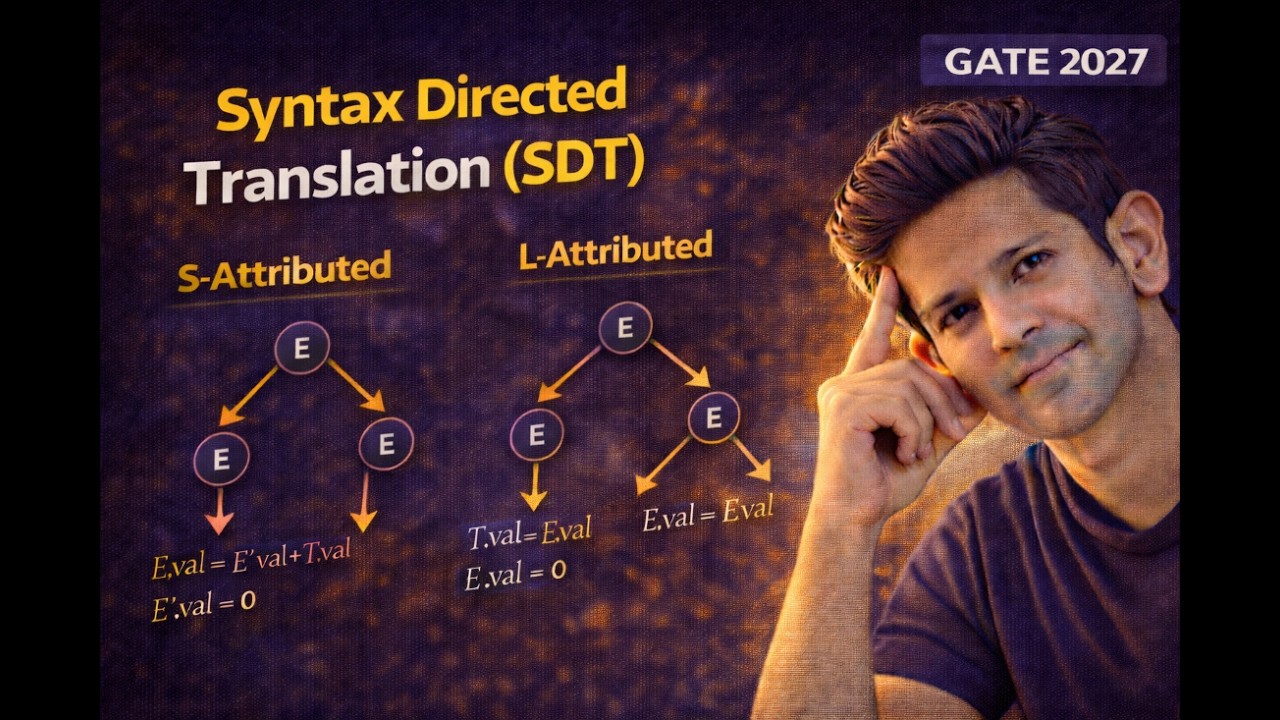 Syntax Directed Translation (SDT) Explained | Types of SDT | GATE 2027 Compiler Design