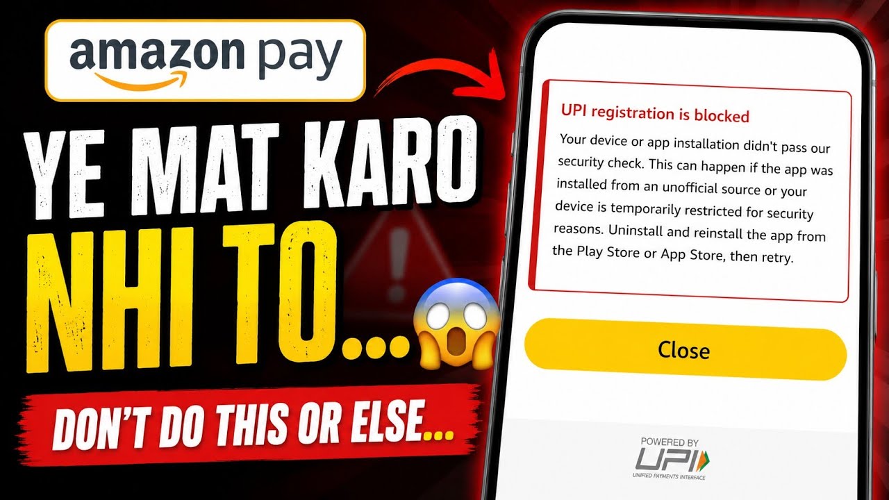 Upi Registration Is Blocked in amazon pay | Amazon Pay upi registration problem solve kaise kare 