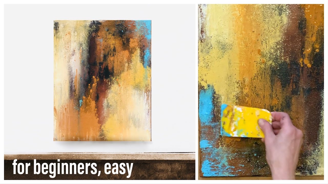 Abstrakte Malerei, Struktur, für Anfänger, Acryl, Rost