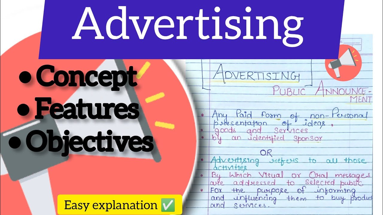 What is Advertising || meaning|| Features/characteristics|| Objective #bba#bcom#Heenaclasses