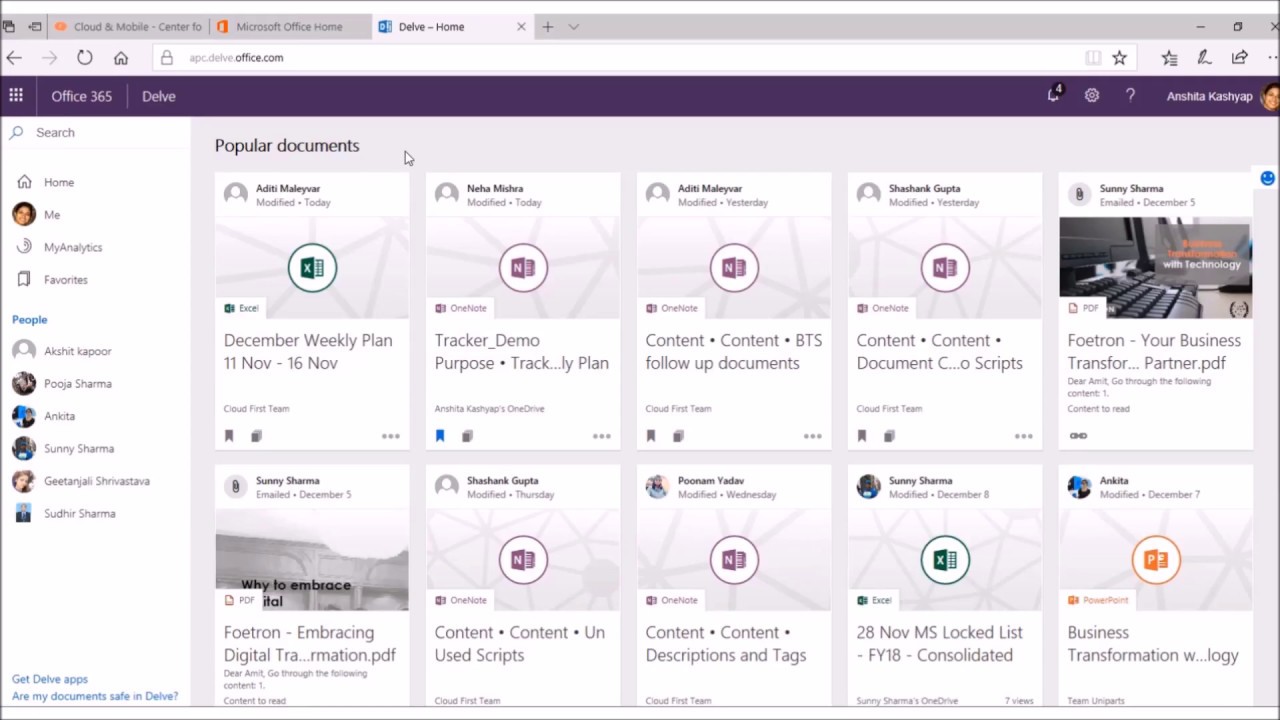 How can I search my documents in Microsoft Delve?