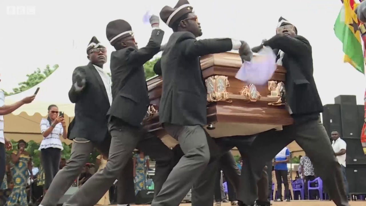 Ghanian funeral dancers teach the phrase 'take centre stage'