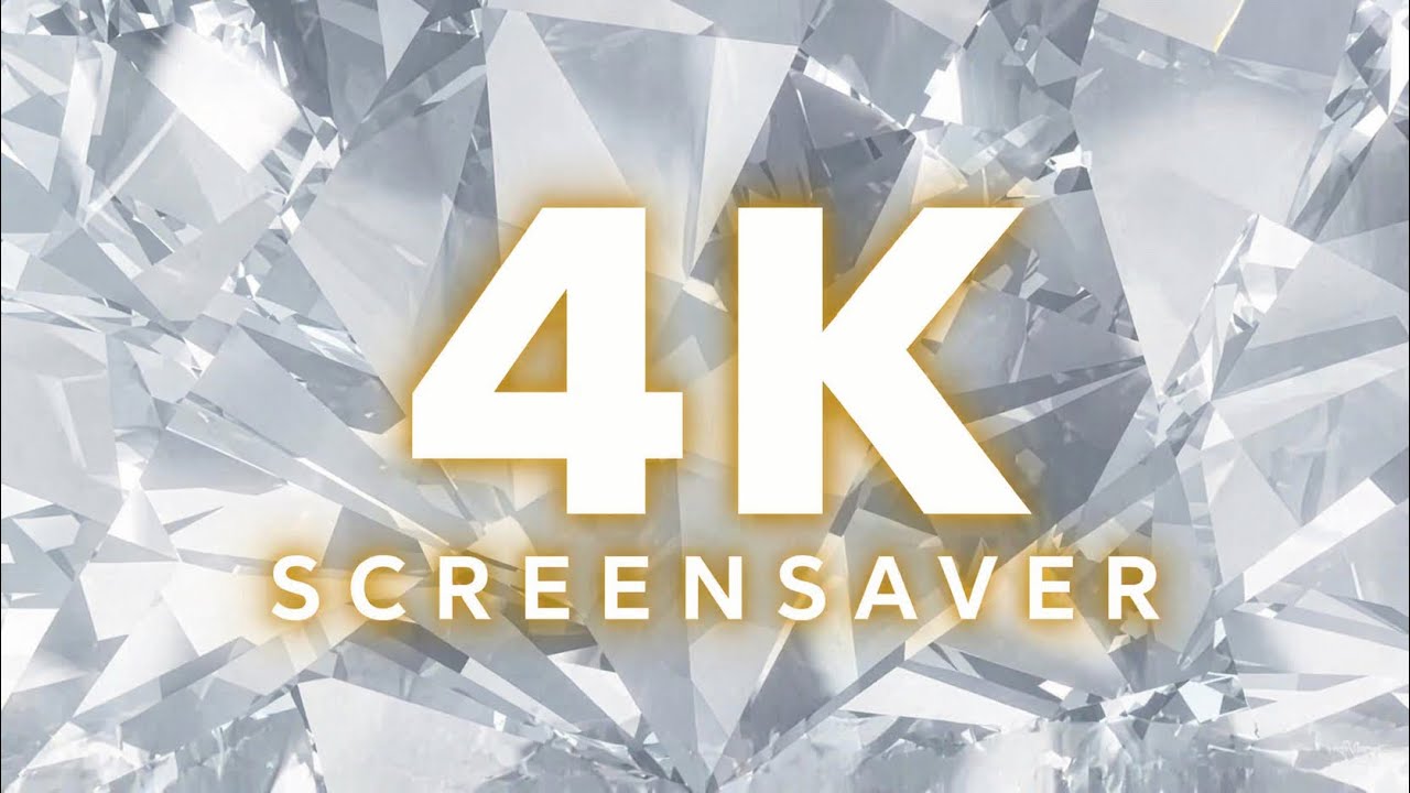 4K Screensaver Loop | White Crystal Silent Background (1 Hour)