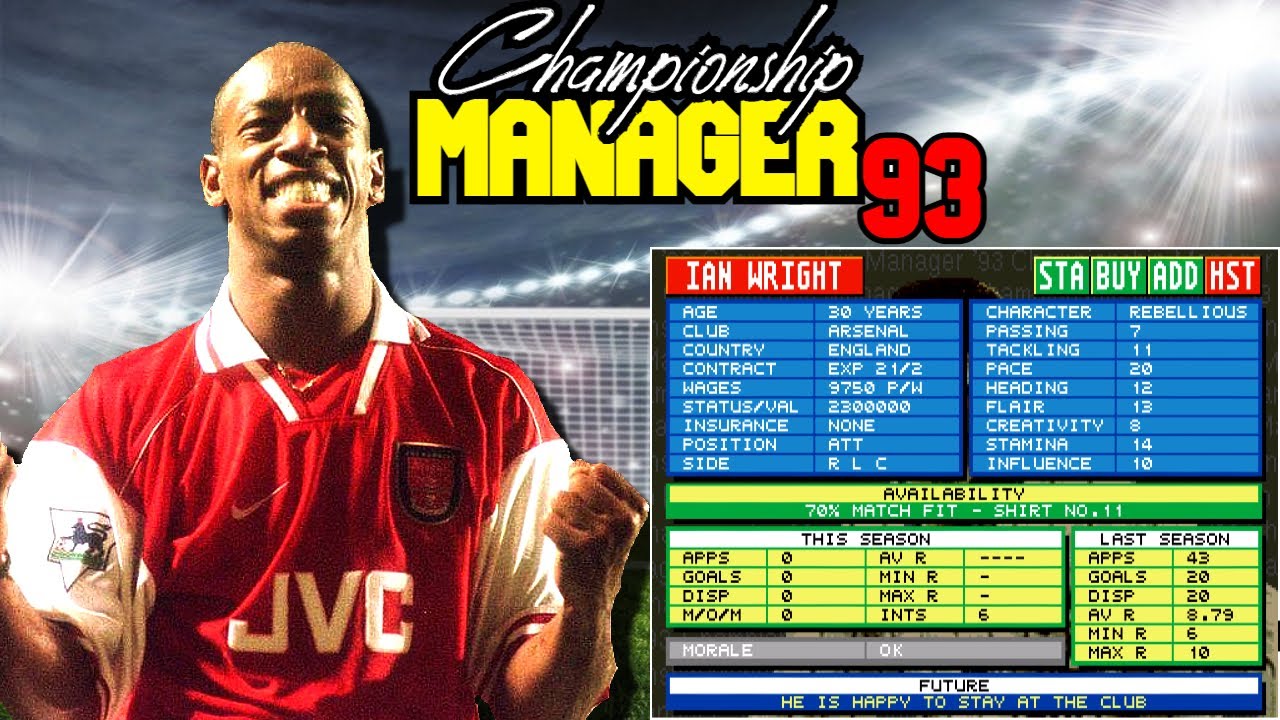 Championship Manager 93 | Arsenal Season Long Gameplay